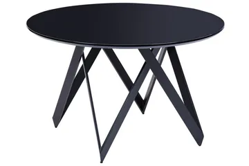 Gunden Rundt Spisebord 120 cm med Metaludseende - Sort - Møbler - Borde - Spisebord og køkkenbord
