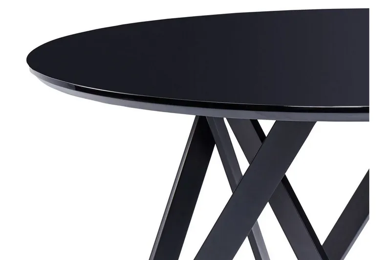 Gunden Rundt Spisebord 120 cm med Metaludseende - Sort - Møbler - Borde - Spisebord og køkkenbord