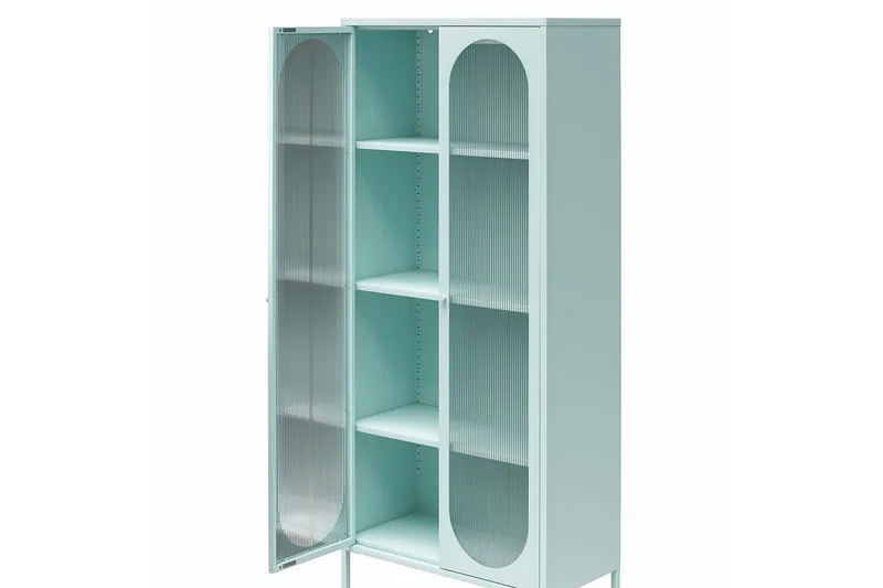 Højskab Luna Sky Blå - Sky Blå - Opbevaring - Skab - Vitrineskabe