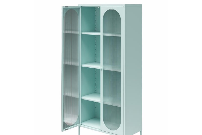 Højskab Luna Sky Blå - Sky Blå - Opbevaring - Skab - Vitrineskabe