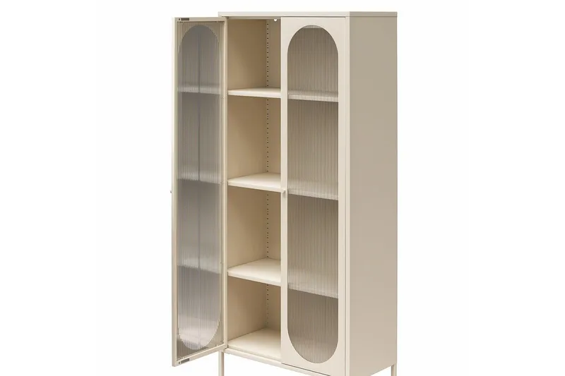 Højskab Luna Pergament - Pergament - Opbevaring - Skab - Vitrineskabe