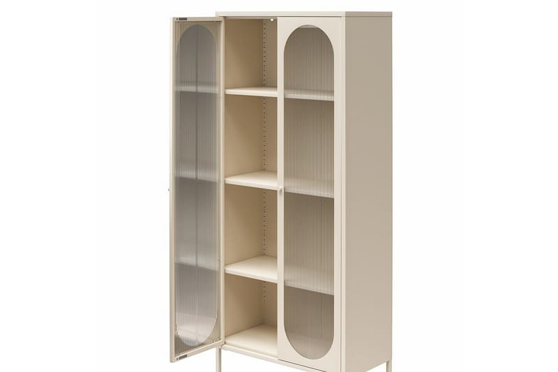 Højskab Luna Pergament - Pergament - Opbevaring - Skab - Vitrineskabe