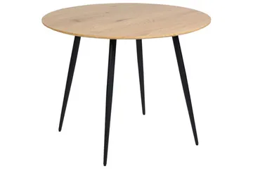Habbe Spisebord 100 cm Rund - Lysebrun/Sort - Møbler - Borde - Spisebord og køkkenbord