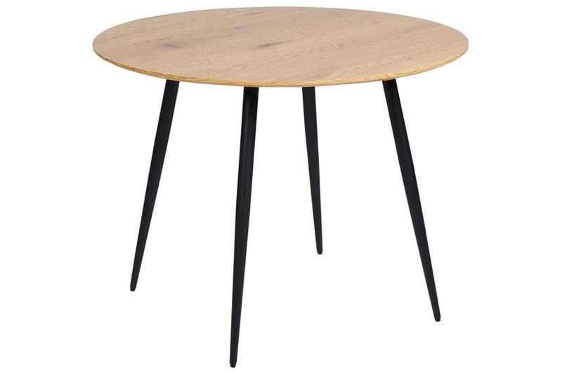 Habbe Spisebord 100 cm Rund, Lysebrun/Sort