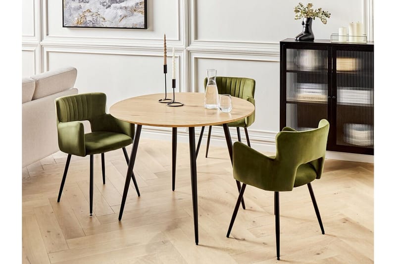 Habbe Spisebord 100 cm Rund - Lysebrun/Sort - Møbler - Borde - Spisebord og køkkenbord