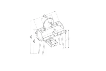 Habiba Sminkebord 93,6 cm - Antracit - Møbler - Borde - Sminkebord & konsolbord