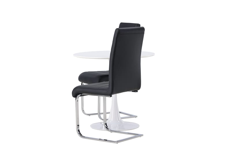 Hamden Spisebordssæt 80 cm Rund med 2 Tempo Stole - Sort - Møbler - Borde - Spisebordssæt