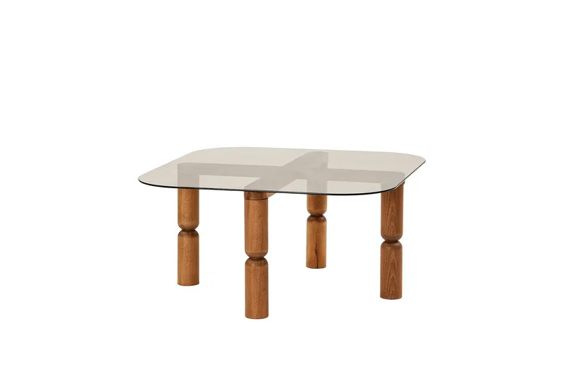 Harman Sofabord 80 cm, Valnød/Bronze