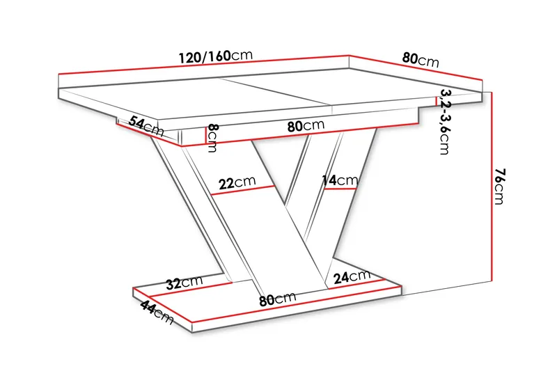 Harumi Matbord 120 cm Rektangulær - Grå/Hvid - Møbler - Borde - Spisebord og køkkenbord