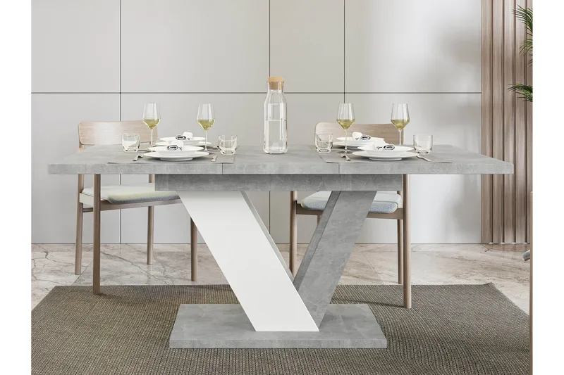 Harumi Matbord 120 cm Rektangulær - Grå/Hvid - Møbler - Borde - Spisebord og køkkenbord