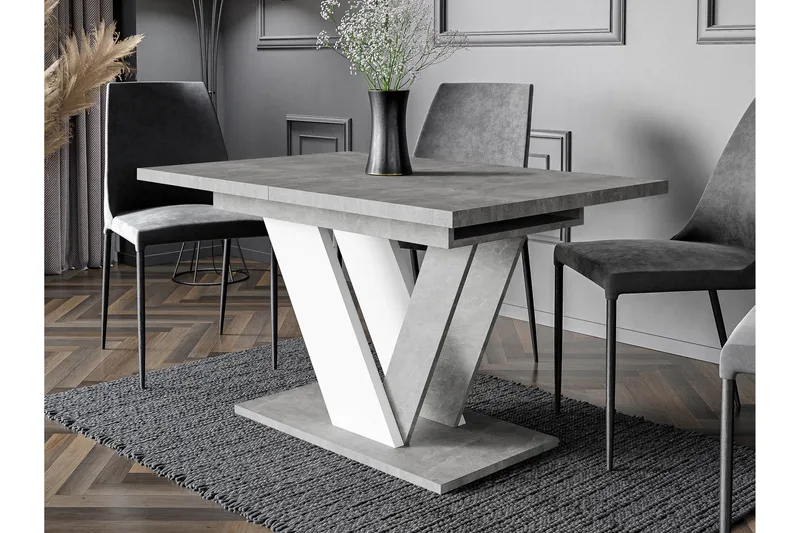 Harumi Matbord 120 cm Rektangulær - Grå/Hvid - Møbler - Borde - Spisebord og køkkenbord