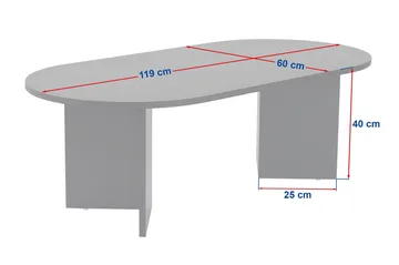 Hasina Ovalt Sofabord 119x60 cm med Travertin- og Valnøddeudseende - Beige - Møbler - Borde - Sofabord