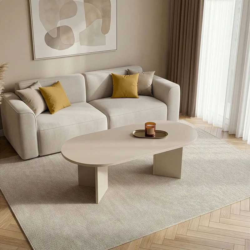 Hasina sofabord 119 cm ovalt - Mink - Møbler - Borde - Sofabord