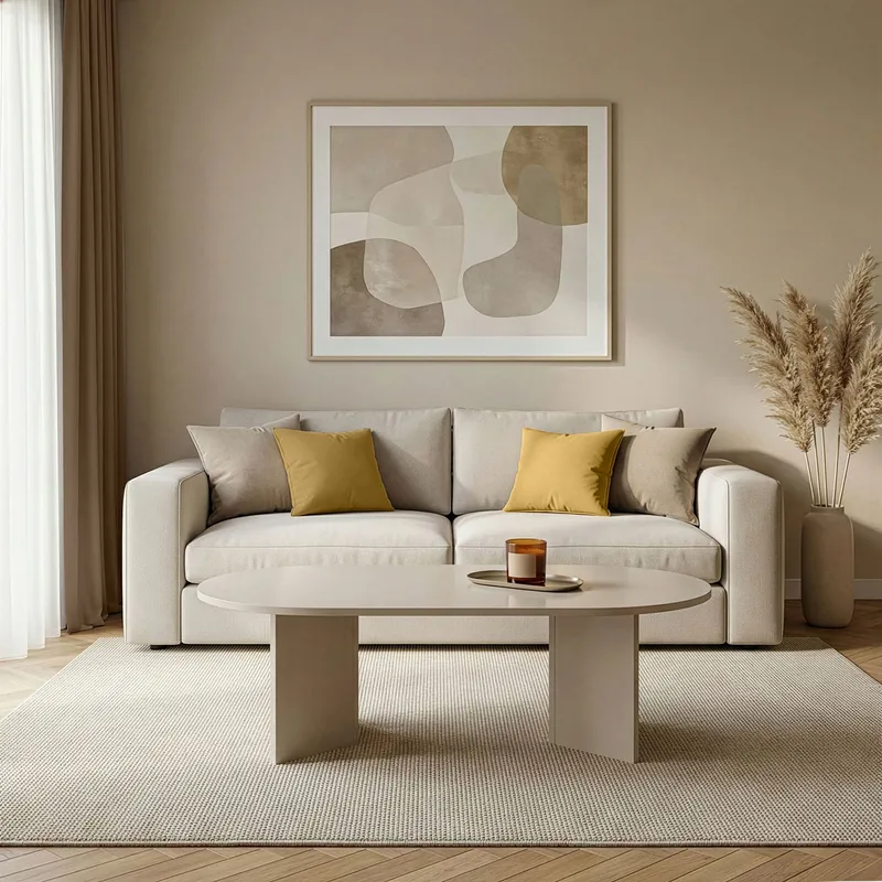 Hasina sofabord 119 cm ovalt - Mink - Møbler - Borde - Sofabord