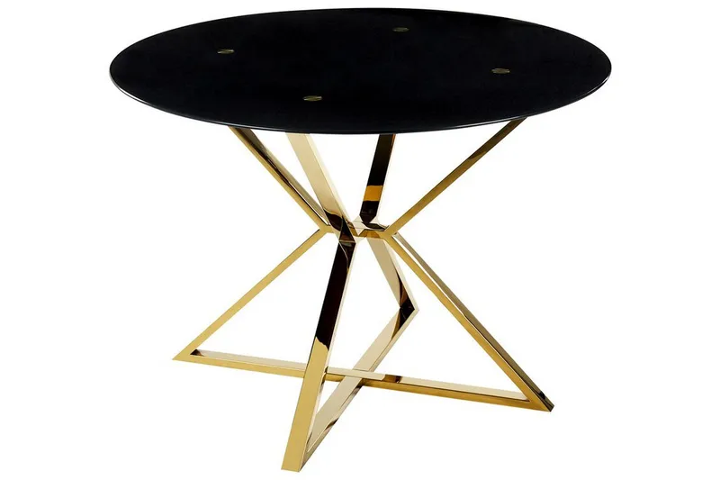 Hayder Spisebord 105 cm Rund, Sort Guld