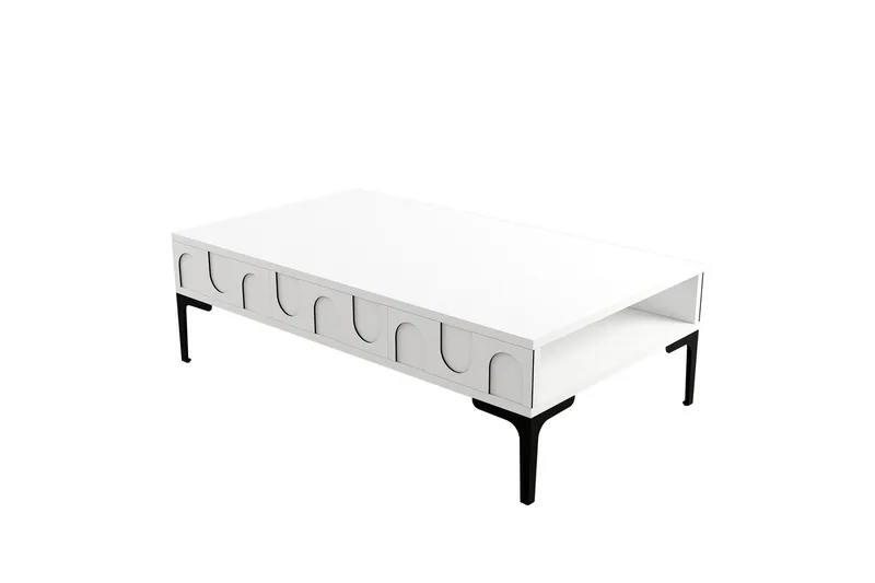 Hazim Sofabord 105 cm, Hvid/Sort