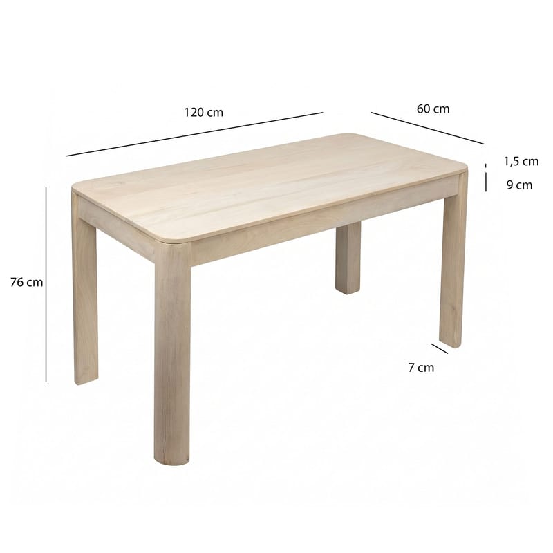 Heleri spisebord 120 cm - Lys hvidvasket finish - Møbler - Borde - Spisebord og køkkenbord