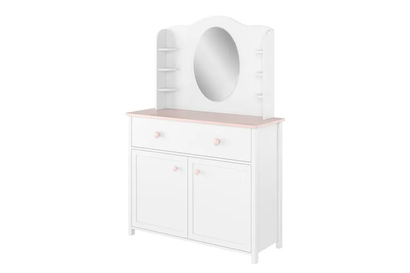 Hilts Sminkebord 110x42 cm, Hvid/Pink