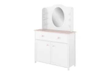Hilts Sminkebord 110x42 cm - Hvid/Pink - Møbler - Borde - Sminkebord & konsolbord