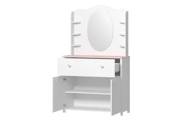 Hilts Sminkebord 110x42 cm - Hvid/Pink - Møbler - Borde - Sminkebord & konsolbord