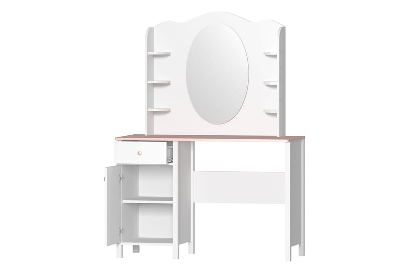 Hilts Sminkebord 110x52 cm - Hvid/Pink - Møbler - Borde - Sminkebord & konsolbord