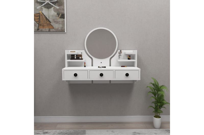 Hines Sminkebord 90 cm - Hvid - Møbler - Borde - Sminkebord & konsolbord