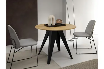 Hoban Spisebord 128 cm - Sort/Beige - Møbler - Borde - Spisebord og køkkenbord