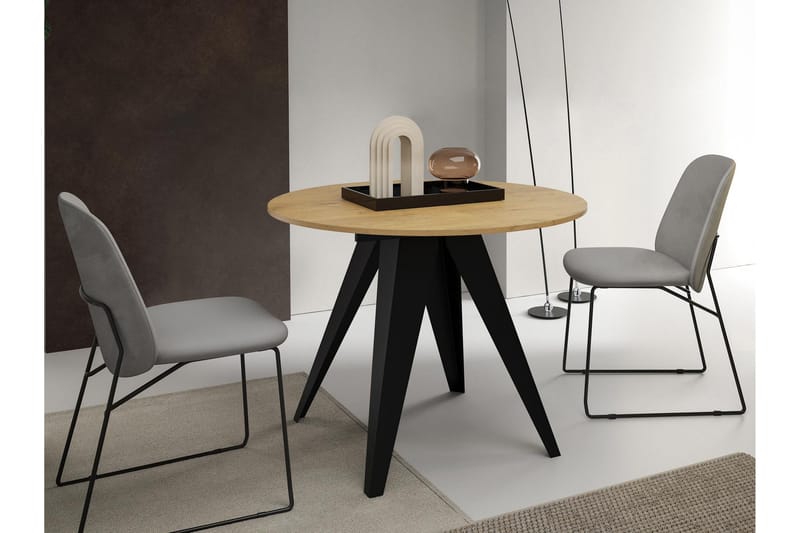 Hoban Spisebord 128 cm - Sort/Beige - Møbler - Borde - Spisebord og køkkenbord