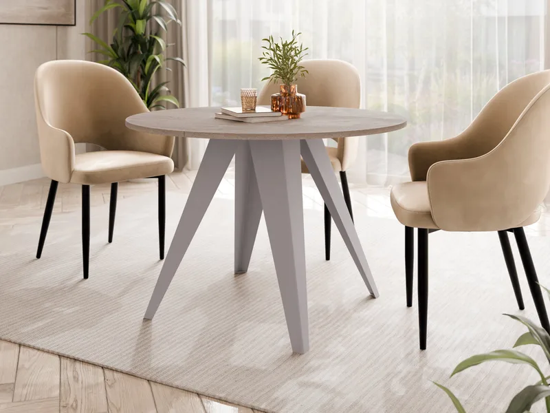 Hoban Spisebord rundt udtrækkeligt 100-138 cm - Beige, brun - Møbler - Borde - Spisebord og køkkenbord