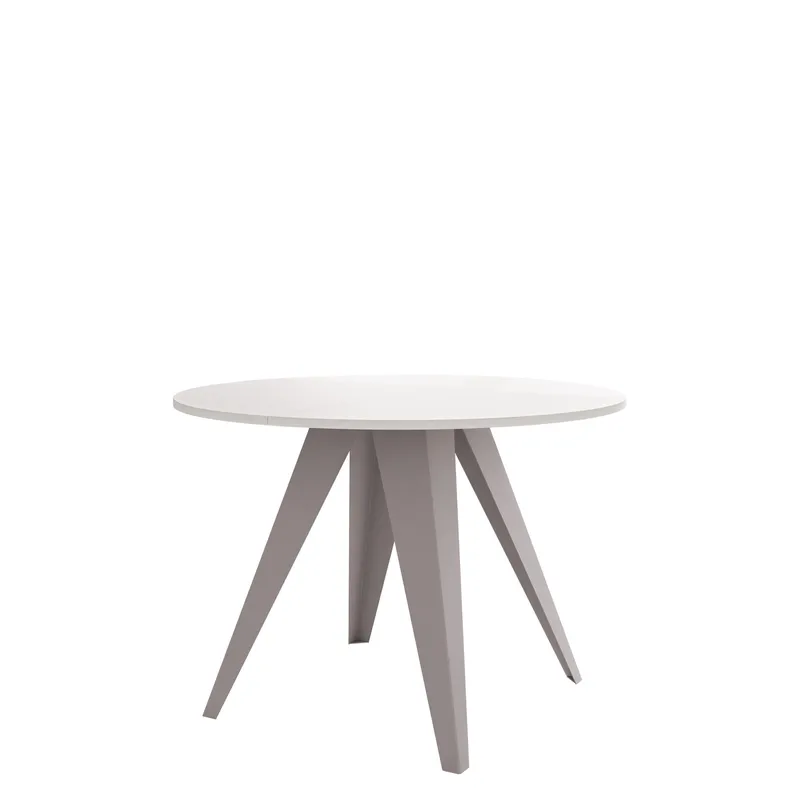 Hoban Spisebord rundt udtrækkeligt 100-138 cm, Beige, hvid