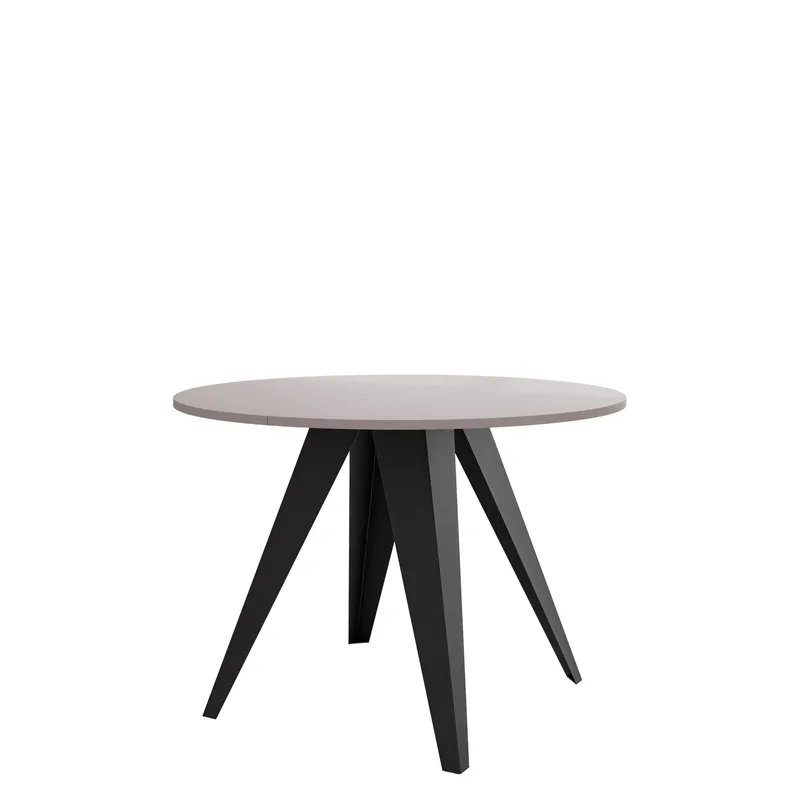 Hoban Spisebord rundt udtrækkeligt 100-138 cm - Sort, beige - Møbler - Borde - Spisebord og køkkenbord