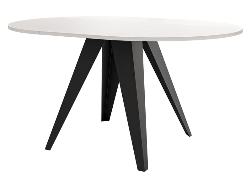 Hoban Spisebord rundt udtrækkeligt 100-138 cm - Sort, beige - Møbler - Borde - Spisebord og køkkenbord