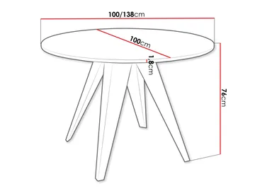Hoban Spisebord rundt udtrækkeligt 100-138 cm - Sort, brun - Møbler - Borde - Spisebord og køkkenbord
