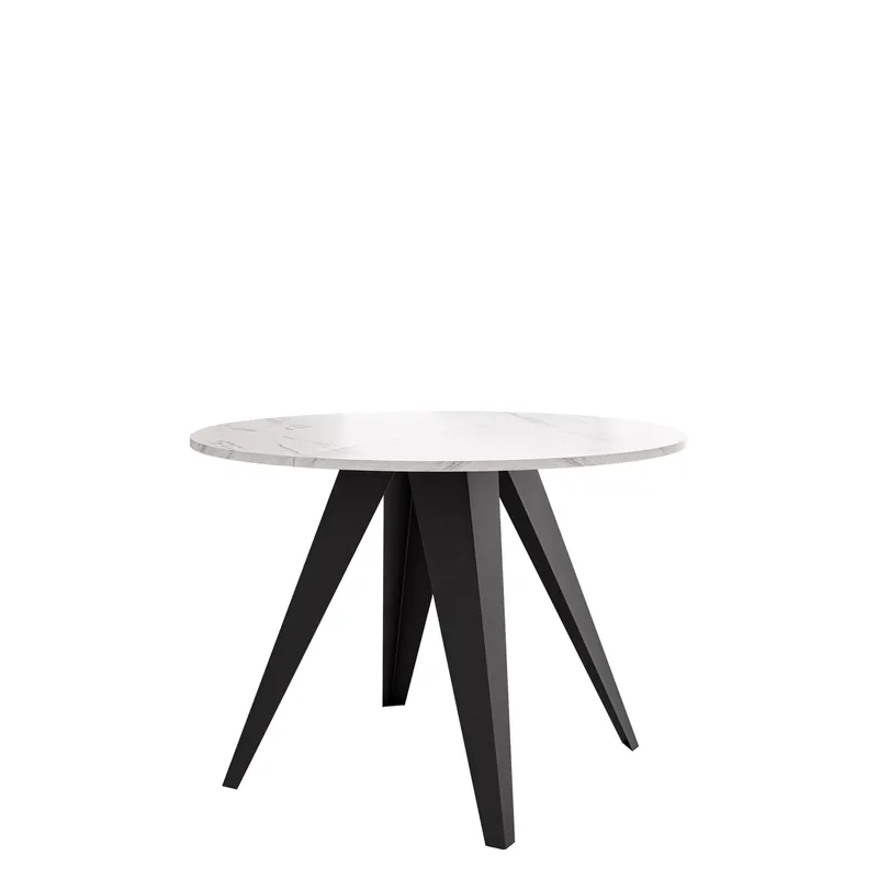 Hoban Spisebord rundt udtrækkeligt 100-138 cm - Sort, hvid (hvid marmorplade) - Møbler - Borde - Spisebord og køkkenbord
