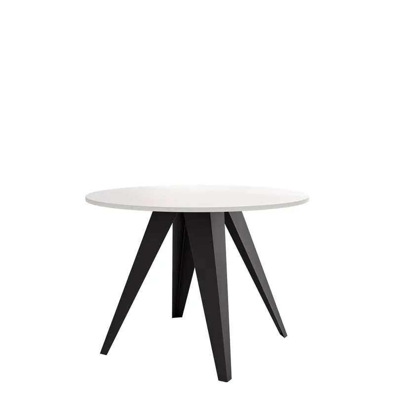 Hoban Spisebord rundt udtrækkeligt 100-138 cm - Sort, hvid - Møbler - Borde - Spisebord og køkkenbord