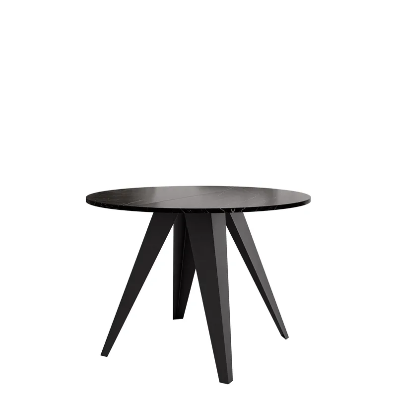 Hoban Spisebord rundt udtrækkeligt 100-138 cm - Sort (sort marmorbordplade) - Møbler - Borde - Spisebord og køkkenbord