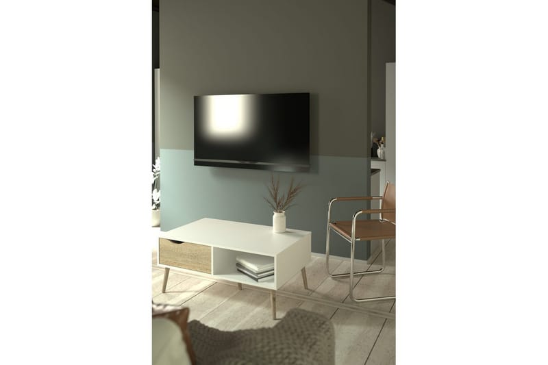 Hostafranc Sofabord 98,7 cm - Natur/Hvid - Møbler - Borde - Sofabord