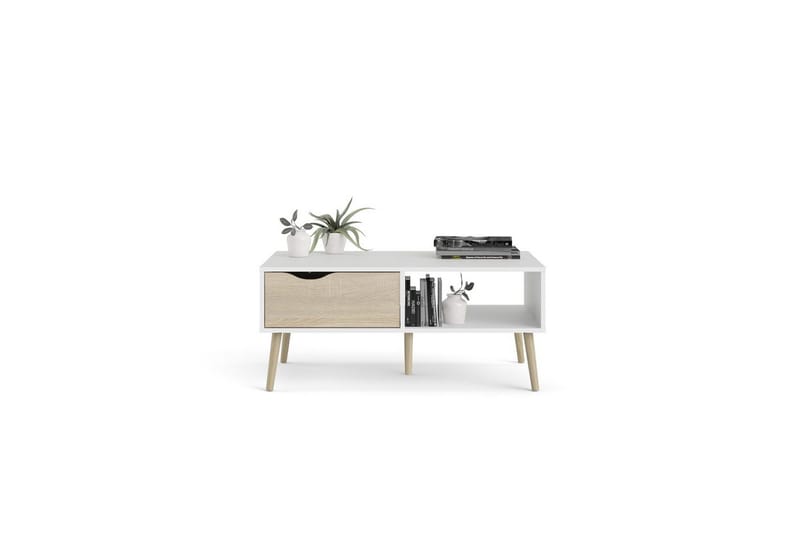 Hostafranc Sofabord 98,7 cm - Natur/Hvid - Møbler - Borde - Sofabord