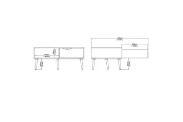 Hostafranc Sofabord 98,7 cm - Natur/Hvid - Møbler - Borde - Sofabord