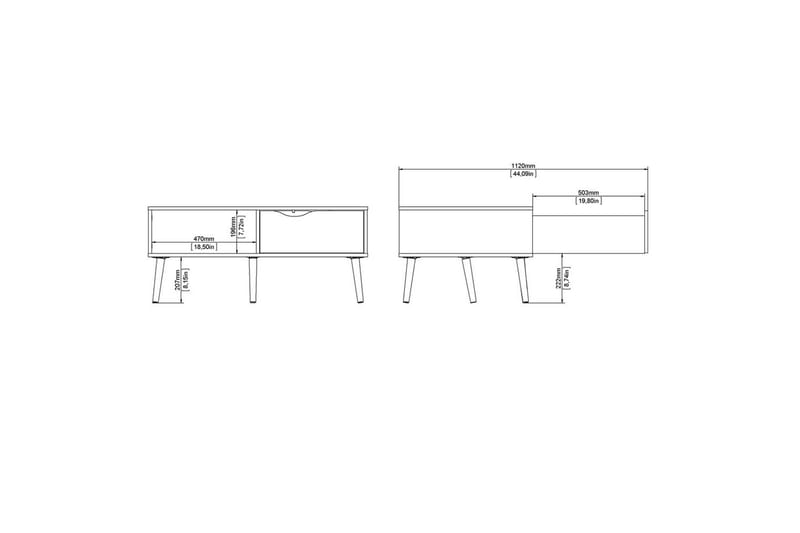 Hostafranc Sofabord 98,7 cm - Natur/Hvid - Møbler - Borde - Sofabord