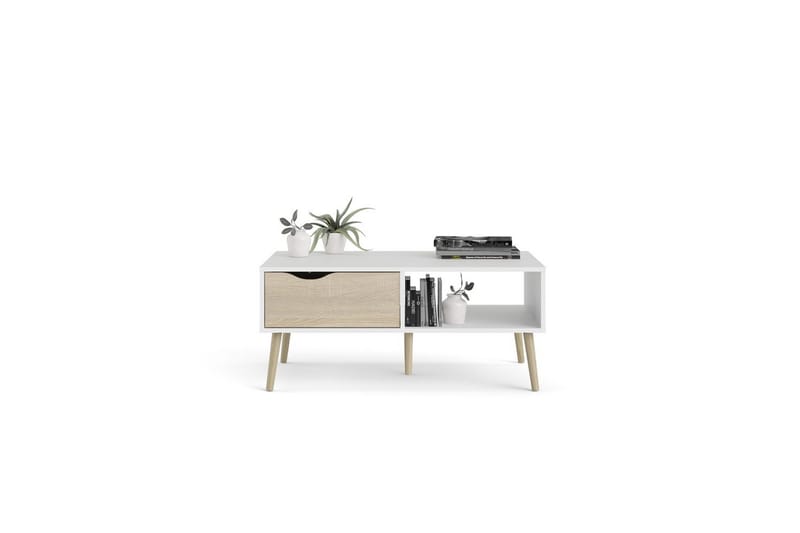 Hostafranc Sofabord 98,7 cm - Natur/Hvid - Møbler - Borde - Sofabord