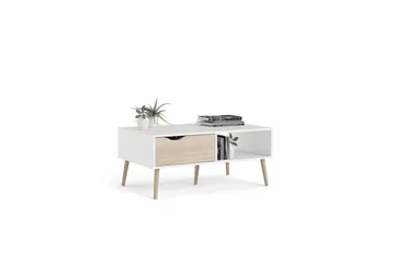 Hostafranc Sofabord 98,7 cm - Natur/Hvid - Møbler - Borde - Sofabord