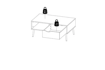 Hostafranc Sofabord 98,7 cm - Natur/Hvid - Møbler - Borde - Sofabord