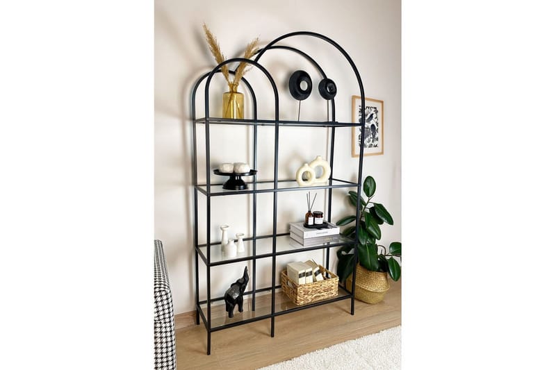 Hu Bogreol 100 cm - Sort/Gennemsigtig - Opbevaring - Hylder & Reoler - Bogreol