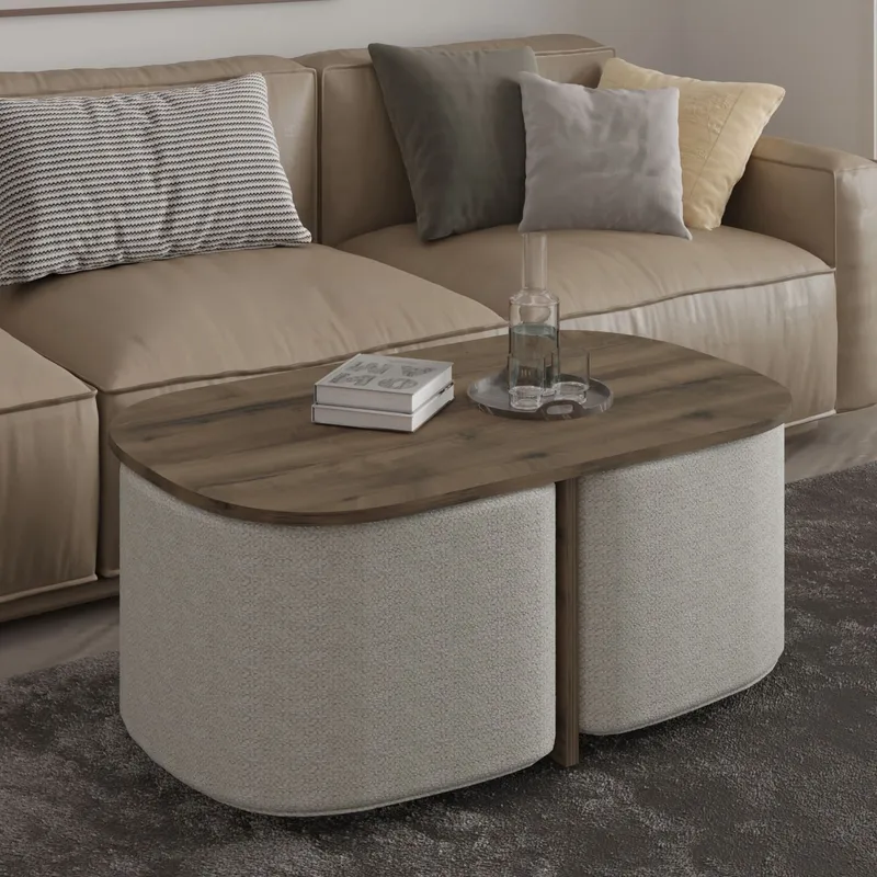 Hu Sofabordssæt 90x42,9x45 cm - Antik valnød - Møbler - Borde - Sofabord