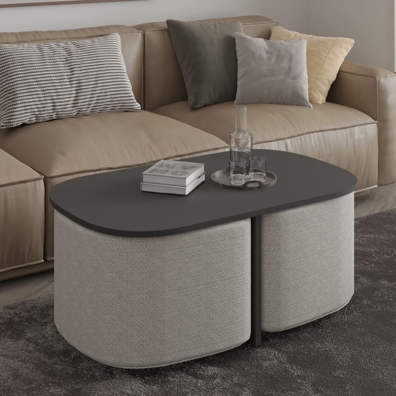 Hu Sofabordssæt 90x42,9x45 cm - Antracit - Møbler - Borde - Sofabord