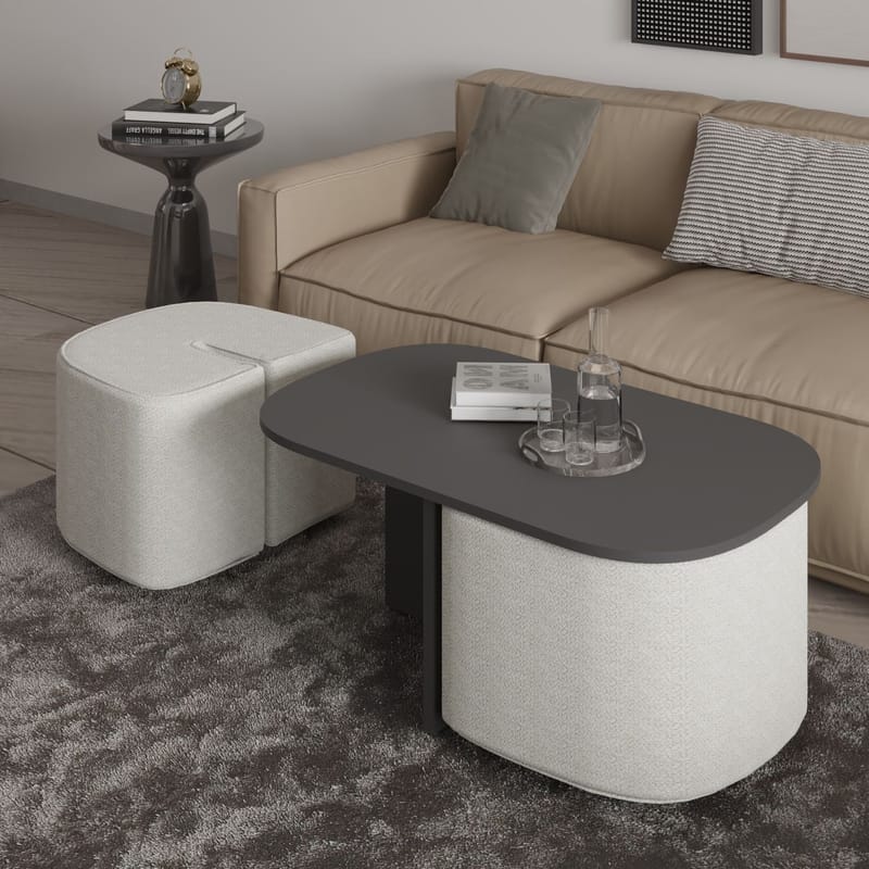 Hu Sofabordssæt 90x42,9x45 cm - Antracit - Møbler - Borde - Sofabord