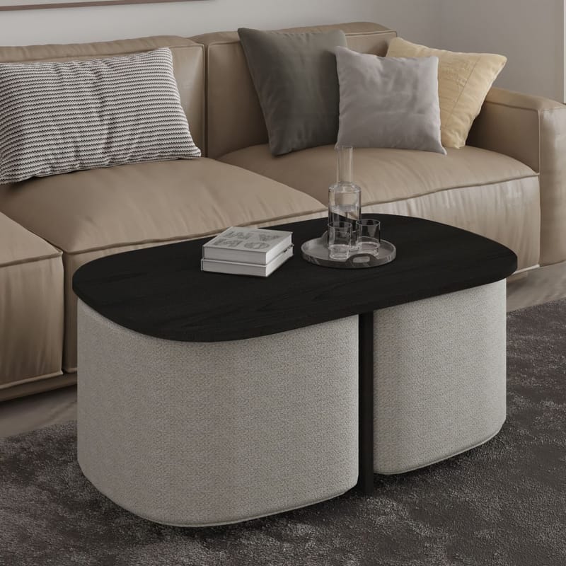 Hu Sofabordssæt 90x42,9x45 cm - Sort - Møbler - Borde - Sofabord