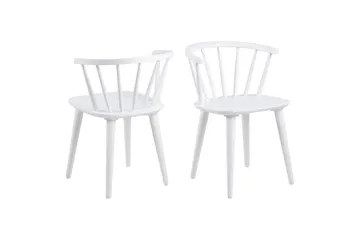 Ibiza Spisegruppe Rund 110 Cm + 4 Spisestuestole - Hvid - Møbler - Borde - Spisebordssæt