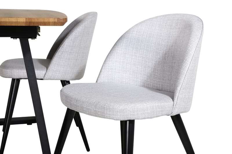 Inca Matgruppe 160 cm Rektangulær med 4 Velvet Stole - Sort - Møbler - Borde - Spisebordssæt